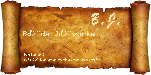 Béda Jávorka névjegykártya